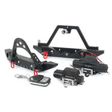 Para-choque traseiro e dianteiro de liga de alumínio, guincho com motor duplo único, para crawler modelo 1/10 rc, scx10, traxxas, trx4, cc01, rgt 86100 2024 - compre barato