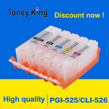 Toney King-cartucho de tinta recargable PGI-525 para impresora, compatible con Canon PIXMA IP4850, IP4950, IX6550, MG5150, MG5250, MG5350, MG6150, CLI-526 2023 - compra barato
