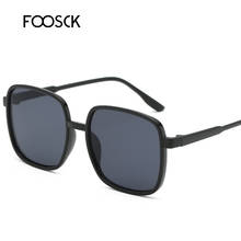 FOOSCK gafas de sol cuadradas clásicas de marca de lujo para hombres y mujeres, gafas de sol Con montura negra y marrón, gafas de sol femeninas, gafas de sol Coulos UV400 2024 - compra barato