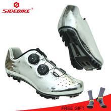 SIDEBIKE, обувь для горного велосипеда, Профессиональная Мужская велосипедная обувь, серебристые Углеродные гоночные кроссовки, Sapatilha Mtb Ciclismo 2024 - купить недорого