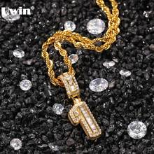 Uwin Fashion Jewelry Initial Baguette Letters Necklaces&Pendant Cubic Zirconia Full Iced Out For Men HipHop Jewelry Dropshipping 2024 - buy cheap