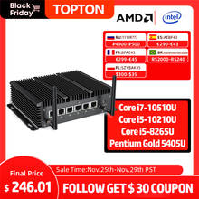 Topton-ordenador Industrial sin ventilador, procesador Intel Core i5 10210U Pentium 5405U, 6 x Intel i211AT Gigabit RJ45 LAN Firewall Router pfSense 2024 - compra barato