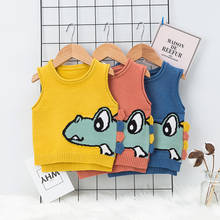 Baby Girl Boys Dinosaur Sweater Toddler Kids Pullover Knitted Vest Coat Cotton Waistcoat Children Sleeveless Sweaters 2024 - buy cheap