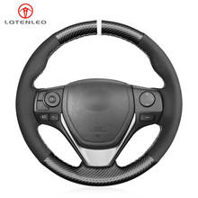 LQTENLEO Carbon Fiber Black Suede Car Steering Wheel Cover For Toyota RAV4 2013-2019 Corolla 2014-2019 Auris 2013-2016 Scion iM 2024 - buy cheap