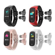 N8 умные часы для мужчин и женщин 2020 Беспроводная Bluetooth гарнитура для звонков музыкальный браслет TWS наушники фитнес-трекер спортивный умный Браслет 2024 - купить недорого