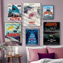 Плакаты из классического фильма «челюсти», ретро ужасный триллер, плакат с акулой, Настенный декор, печать картин, винтажное художественное полотно, настенные наклейки 2024 - купить недорого