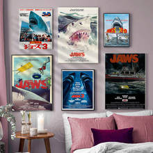 Jaws-carteles de películas clásicas para decoración de pared, póster Retro de terror, Thriller, tiburón, pintura en lienzo de arte Vintage, pegatinas de pared 2024 - compra barato