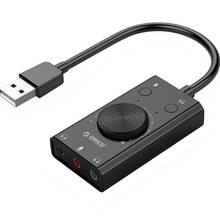 Orico-tarjeta de sonido externa USB, auriculares con volumen ajustable, unidad libre, tarjeta de sonido independiente para Notebook y Escritorio 2024 - compra barato