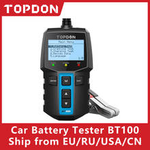 TOPDON-probador de batería de coche BT100, herramienta analizadora de batería de carga, 100 a 2000CCA, 12V 2024 - compra barato