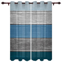 Blue Gray Striped Gradient Large Curtains For Living Room Window Curtain Bedroom Kitchen Balcony Gazebo Curtain Room Divider 2024 - buy cheap