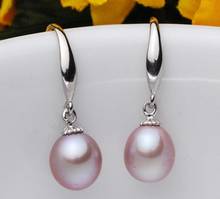 Pendientes de perlas cultivadas Akoya, joyería de novia, color púrpura, 6-7mm, envío gratis 2024 - compra barato