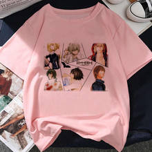 Футболка женская Свободная с коротким рукавом, милая рубашка в японском стиле аниме, с мультяшным принтом «Death Note», модная розовая рубашка в стиле Харадзюку, лето 2024 - купить недорого
