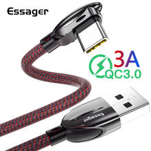 Essager 3A USB Type C Cable for Xiaomi Redmi K20 Pro Note 7 8 Samsung Oneplus 7 Pro Fast Charging USBC Type-C Cord USB-C Charger 2024 - buy cheap