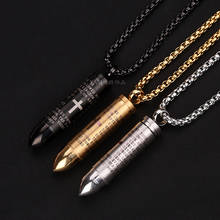 jewelry on the neck male Accessories bullet necklaces mens stainless steel Steampunk chain necklaces Scripture amulet pendant 2024 - buy cheap