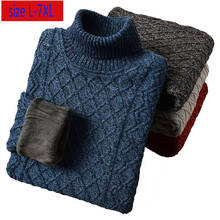 New Arrival Pure Cotton High Collar Sweater Men Autumn Winter Casual Computer Knitted Turtleneck Pullovers Thick Plus Size L-7XL 2024 - buy cheap