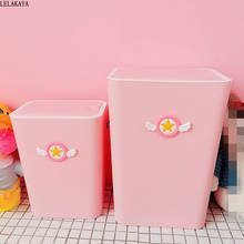 Cubo de basura con tapa para el hogar, papelera de dibujos animados con Captor de cartas de Anime Sakura, para cocina y baño 2024 - compra barato