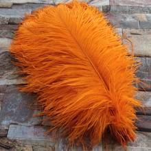 Wholesale Beautiful 10pcs Orange ostrich feathers 35-40cm/14-16inches For Wedding Christmas Home Craft Decoration 2024 - buy cheap