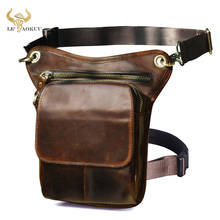 Soft Natural Leather Men Design Small Messenger Sling Bag Multifunction Fashion Fanny Waist Belt Pack Leg Drop Bag Pouch 211-1 2024 - buy cheap