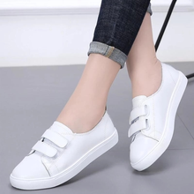 Summer Fashion Women's Shoes; Velcro Shallow Mouth Women's Flat Shoes Shaved Soft Leather; Small White Shoes Zapatos De Mujer 2024 - buy cheap