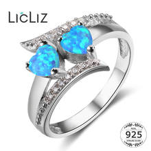 LicLiz 925 Sterling Silver Opal Rings For Women Gemstone Heart Ring Zircon Layer Cross Wedding Band Pave CZ Eternity Ring LR0372 2024 - buy cheap