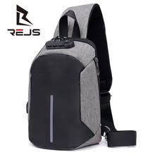 REJS-Bolso cruzado antirrobo para hombre, bandoleras reflectantes a la moda, bolsa de pecho impermeable, mochila de viaje corto 2024 - compra barato