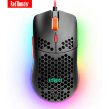 Mouse gamer redtrovm6 com fio rgb, mouse leve para jogos em formato de favo de mel com 7 botões programáveis-ajustável 7200 dpi-para pc ps4 xbox 2024 - compre barato