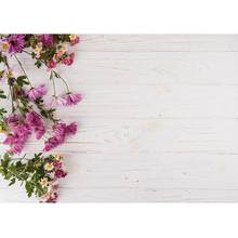 Fondo fotográfico de madera blanca para niños, tablero de flores impreso por ordenador, telón de fondo para estudio, retrato de bebé, sesión fotográfica 2024 - compra barato