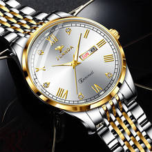 Jfixa j6702 relógio de pulso masculino, relógio de quartzo à prova d'água e à prova de choque em aço inoxidável para negócios, luminoso, relógio de pulso para a semana, dropshipping 2024 - compre barato