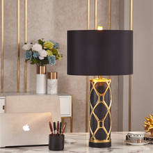 Luxo nordic cerâmica grande lâmpada de mesa para o quarto lâmpada cabeceira gabinete quente sala estar decoração da sua casa dourado e preto 2024 - compre barato