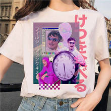 Camiseta de pintura creativa para mujer, camiseta de Hip-Hop, camiseta de moda coreana, ropa de estética, ropa divertida para pareja rosa de los años 90 japonesa 2024 - compra barato