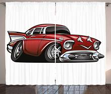 Nursery Curtains Classic Vintage American Muscle Car Old Fashion Famous Graphic Print Living Room Bedroom Window Drapes Grey 2024 - buy cheap