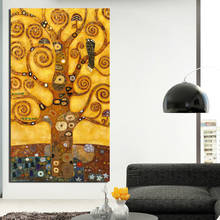 A árvore da vida gustav klimt nórdico cartaz da lona impressão sala de estar decoração casa moderna arte da parede pintura a óleo imagem 2024 - compre barato