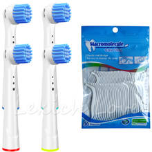 4 Pcs Toothbrush Heads for Oral B Electric Toothbrush, Come with 30Pcs Dental Floss Sticks for Cleaning Teeth Easy 2024 - buy cheap
