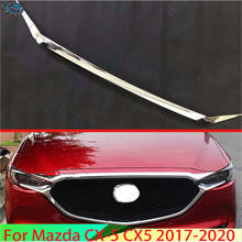 For Mazda CX-5 CX5 2017-2020 Car Accessories ABS Chrome Front Hood Bonnet Grill Grille Bumper Lip Mesh Trim Cover 2018 2019 2024 - buy cheap