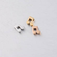 100% Stainless Steel Musical Notation Bead Charms For Jewelry Making Mirror Polished Wholesale 30pcs 2024 - buy cheap