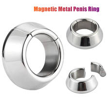 Metal resistente masculino pênis anel de retenção bloqueio magnético traning maca escroto testicle bola bondage galo sexo brinquedos para homem 2024 - compre barato