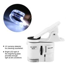 9595W Mobile Phone Microscope 60X Magnifying Glass LED UV Light Mini Mobile Phone Clip Microscope 2024 - buy cheap