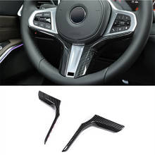 Carbon Fiber Color Steering Wheel Frame Decoration Cover Trim 2Pcs For BMW 3 Series G20 G28 2020 ABS Car Styling Modified 2024 - buy cheap