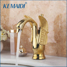 Kemaidi-torneira para banheiro, luxo, torneira de torneira, misturador dourado, com alça única 2024 - compre barato