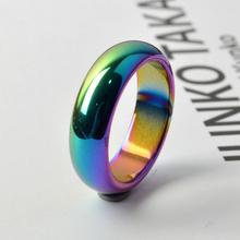 50pcs Rainbow Color Plated Hematite Rings #6~#12 Ring For Man and Women Fashion Party Jewelry 2024 - buy cheap