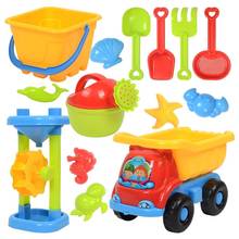 Набор летних детских игрушек для пляжа, автомобильные песочные часы, лопатка, ведро, полив с сетчатой сумкой, пляжные игрушки, забавные пляжные игрушки для отдыха на открытом воздухе 2024 - купить недорого