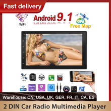 Reproductor Multimedia con Android 9,1 para coche, autorradio 2 Din con Bluetooth, WIFI, Audio, Mirrorlink, MP5, con cámara trasera 2024 - compra barato