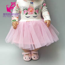 Se adapta a las muñecas del bebé, vestido de Reno rosa de encaje para niña de 18 pulgadas, vestido de muñeca, juguetes para bebé, ropa para muñeca 2024 - compra barato