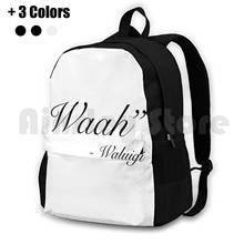 Waah-waluigi-mochila de senderismo al aire libre, impermeable, para acampar, viajar, Wah Dank, divertido, Meme, Humor Simple, juego aleatorio raro 2024 - compra barato