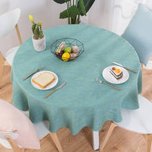 Хлопковая льняная скатерть, круглый стол для свадебной вечеринки, крышка для скандинавского чайного стола, скатерти для кофейных столиков кухонное украшение для дома 2024 - купить недорого