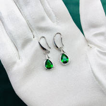 Lovmi Luxury Female Crystal Zircon Stone Emerald Earrings  Water Drop Long Women Wedding Party Diamond Earrings  Wholesales Gift 2024 - buy cheap