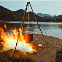 Colgador de altura ajustable para fogatas, trípode para parrilla, para acampar al aire libre, Picnic, barbacoa, horno de barbacoa, soporte colgante para sartén 2024 - compra barato