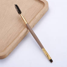 1 Pcs Brown Double Ended Eyebrow Inclined Flat Angled Brush Eyeliner Eyeshadow Synthetic Hair Eye Brow Makeup Kit Cosmetic Tools 2024 - buy cheap
