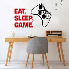 Colorful Eat Sleep Gamer Text Home Decorations Pvc Decal For Kids Rooms Decoration Mural Custom 2024 - buy cheap