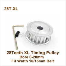 POWGE 28 Teeth XL Timing Pulley Bore 6-20mm Fit W=10/15mm XL Belt 28T 28Teeth XL Synchronous Belt Pulley Trapezoid 28-XL AF 2024 - buy cheap
